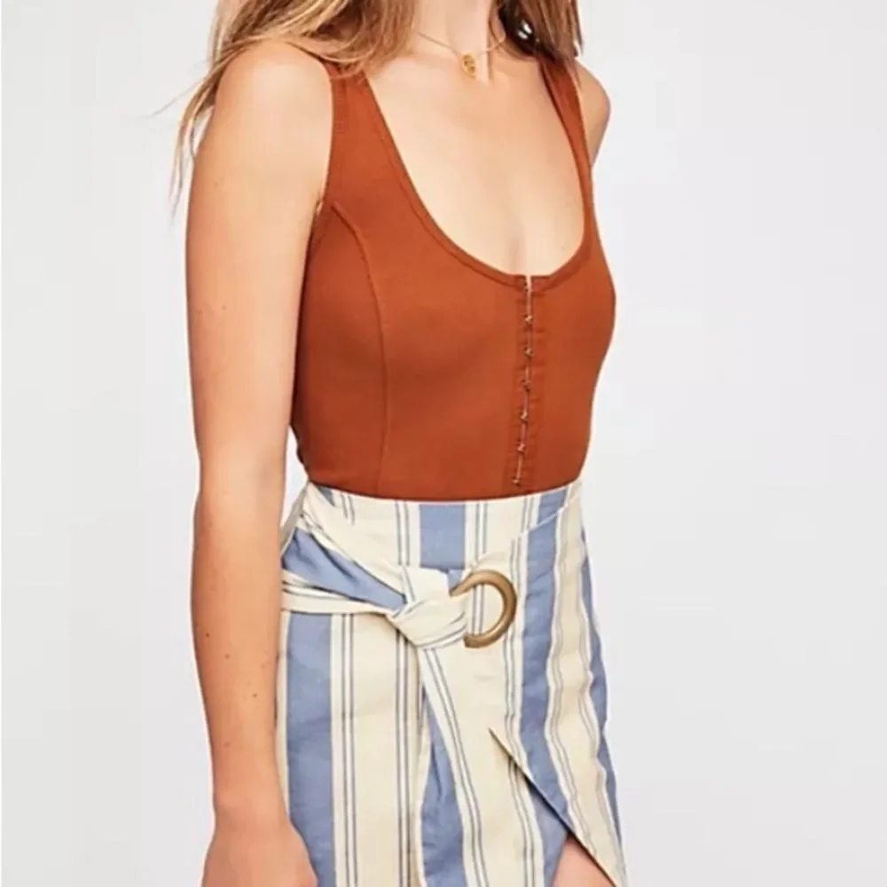 Free People Linen Wrap Mini Skirt